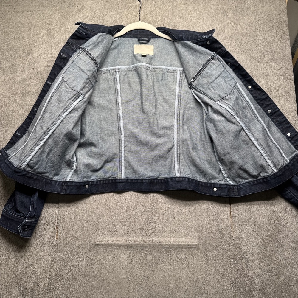 Banana Republic Women's Denim Trucker Jacket Dark‎ Blue XL Casual Classic - Picture 5 of 12